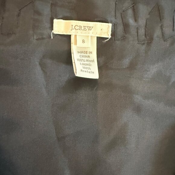 J. Crew Womens Black Wool Cap Sleeve Dress Size 8 With Ruffled Neckline - Picture 3 of 5